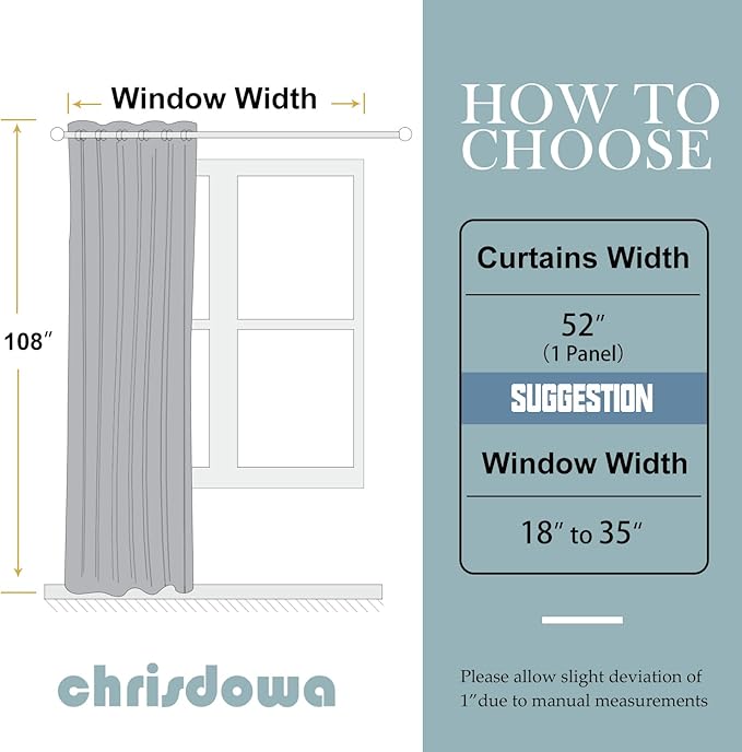 ChrisDowa Blackout Curtains 108 Inches Long - Image 5