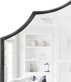 Besdomus Black Scalloped Wall Mirror: 40"x29" Large Modern Wooden Arched - Image 5