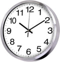 SIN&MI Wall Clock Metal Frame Glass Cover Non-Ticking Number Quartz Wall Clock by SINMI