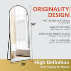 Rowjut Floor Mirror Arched Mirror Full Length 56"X20" Full Length Mirror can be - Image 3