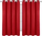 LEMOMO Blackout Curtains 66 x 54 Inch Long Bright Red Curtains Set of 2 Panels - Image 2