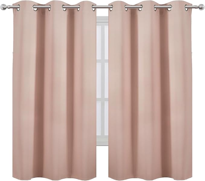 LEMOMO Blush Thermal Blackout Curtains/38 x 63 Inch/Set of 2 Panels Room - Image 2