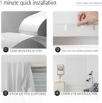 Thermal Blackout Curtains with Self-Adhesive Tape, No Rod No Drill Easy Install - Image 4