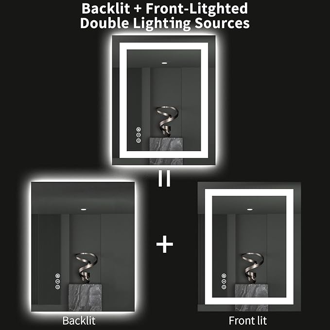 LOAAO 24"X30" LED Bathroom Mirror - Image 6