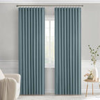 MIULEE Greyish Blue Back Tab Blackout Curtains 84 Inch Length 2 Panels Set - Image 9