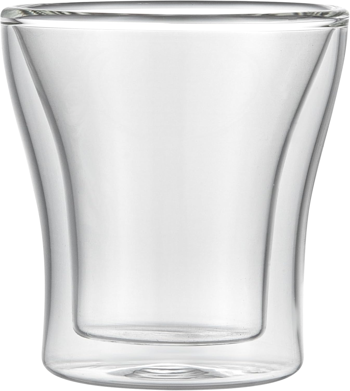 Restaurantware-Forma Professional 3.4 oz Double Wall Shot Glasses, 12 Insulated Espresso Cups - Dishwashable, Reusable, Clear Glass Coffee Cups, Freezable, For Hot Or Cold Beverages