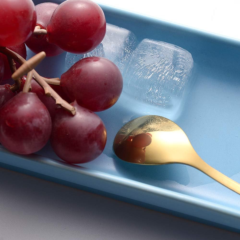 AnSaw 8-Pack Elegant Gold Leaf 4.7" Espresso Spoons - Stainless Steel, Perfect for Coffee, Demitasse, Dessert & Tea, Mini Size for Small Servings