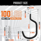 HORUSDY 6 Pack Heavy Duty Bike Hooks - Image 3