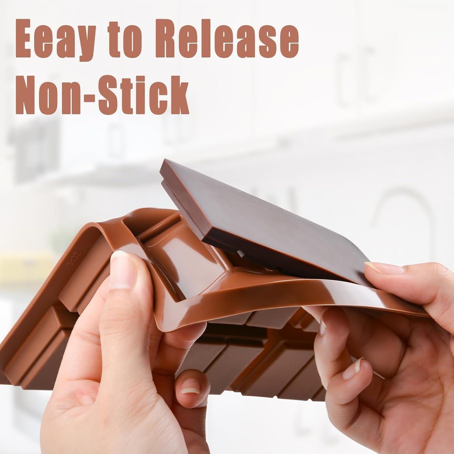 Deep Silicone Chocolate Bar Mold 2-Pack Break-Apart Design with 5 Snap Sections for Pistachio, Middle Eastern Desserts & Custom Candy Bars - Non-Stick, Food-Grade, Reusable Baking Molds