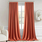 MIULEE Back Tab Burnt Orange Blackout Curtains 102 Inch Long 2 Panels Set - Image 9