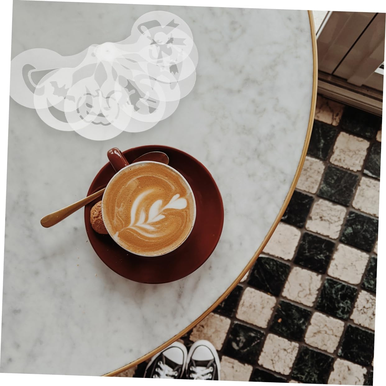 32pcs Coffee Stencils for Latte Art Cake Decorating Versatile Molds Diverse Patterns for Cappuccino Cupcake and Hot