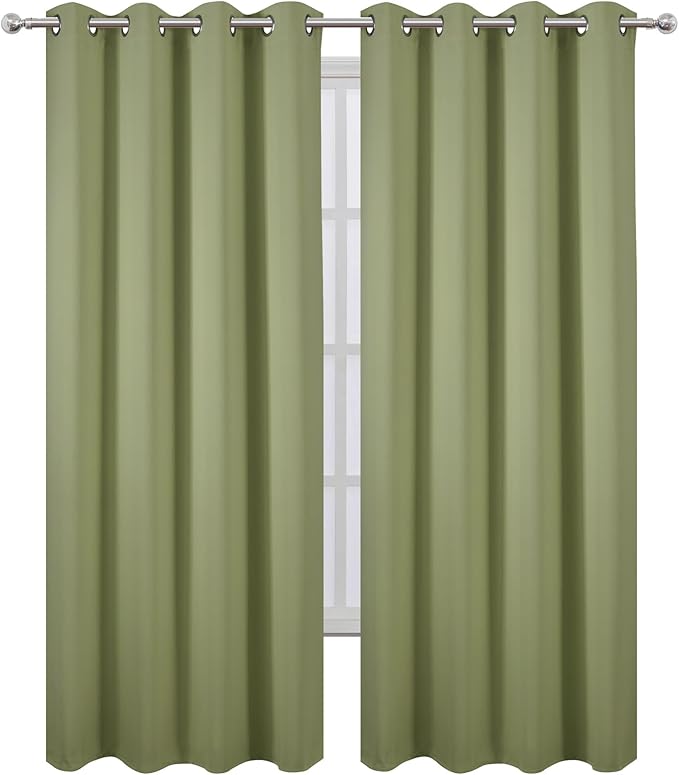 LEMOMO Blackout Curtains 66 x 95 inch/Sage Green Curtains Set of 2 - Image 2