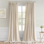 MIULEE Back Tab Cream Beige Curtains 94 Inch Long 2 Panels Set - Image 9