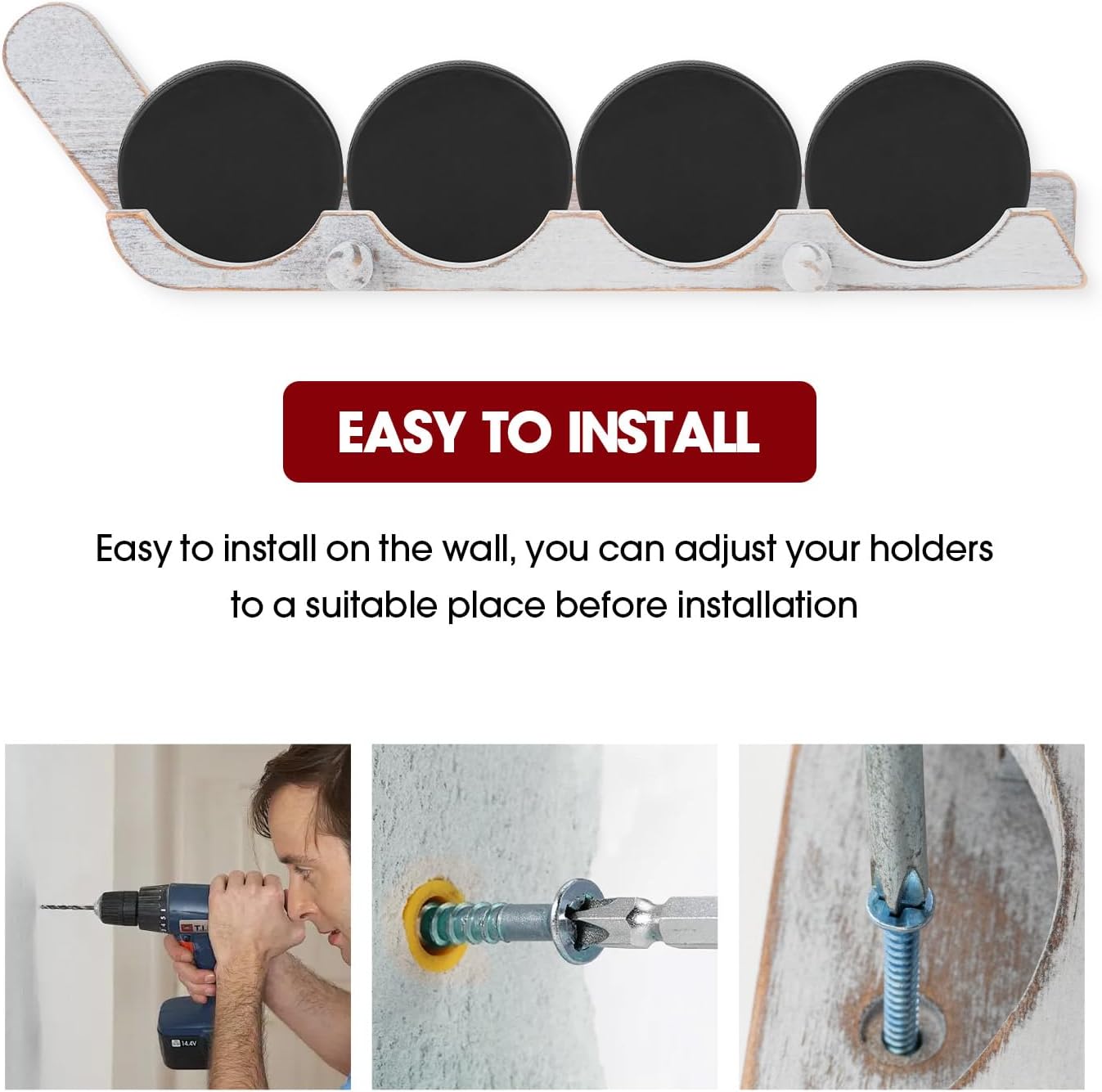 2 Pack Hockey Puck Display Cases Wooden Wall Mount Holder with Hook - Hockey Puck Holder Living Room Stick Decor Accessory for Player Team Gift - Oldwood