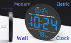 Digital Wall Clock with Large LED Display, Temperature, Auto-Brightness | Small - Image 2
