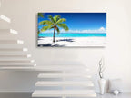 Baisuart Large Canvas Wall Art Summer Ocean Waves Coconut Trees on Sands Beach - Image 3