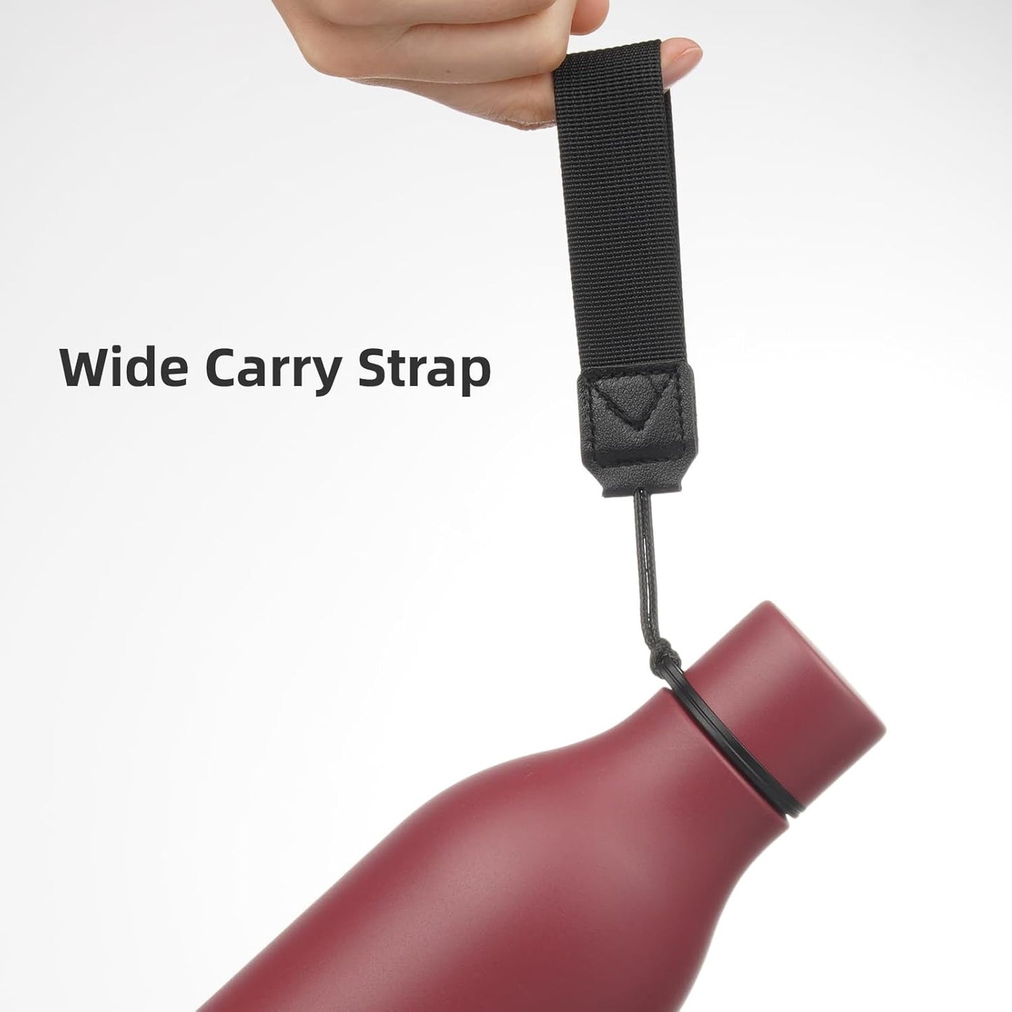 Insulated Water Bottle with Strap,25 oz Double Wall Stainless Steel Vacuum Bottles Metal Water Flask,Brick Red