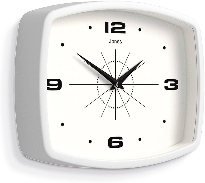 JONES CLOCKS® Movie Wall Clock | Retro Rectangular Clock | 10 inch | White | - Image 2