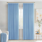 MIULEE Sky Blue Back Tab Blackout Curtains 84 Inch Length 2 Panels Set - Image 9