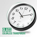 Wall Clock 12 Inch Metal Finish Silent Non Ticking Indoor Clock Round Battery - Image 5