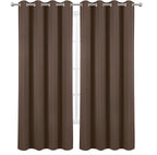 LEMOMO Blackout Curtains 52 x 90 Inch Long Chocolate Curtains Set of 2 Panels - Image 2