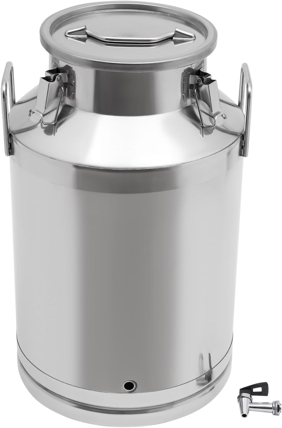Stainless Steel Milk Bucket With Faucet, Large Liquid Container Storage,Stainless Steel Milk Can With Sealing Lid and Carry Handle,for Wine(60L/15.9 Gal,w/Faucet)