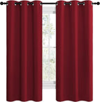 NICETOWN Christmas Burgundy Red Kitchen Blackout Curtain Panels, Thermal - Image 2
