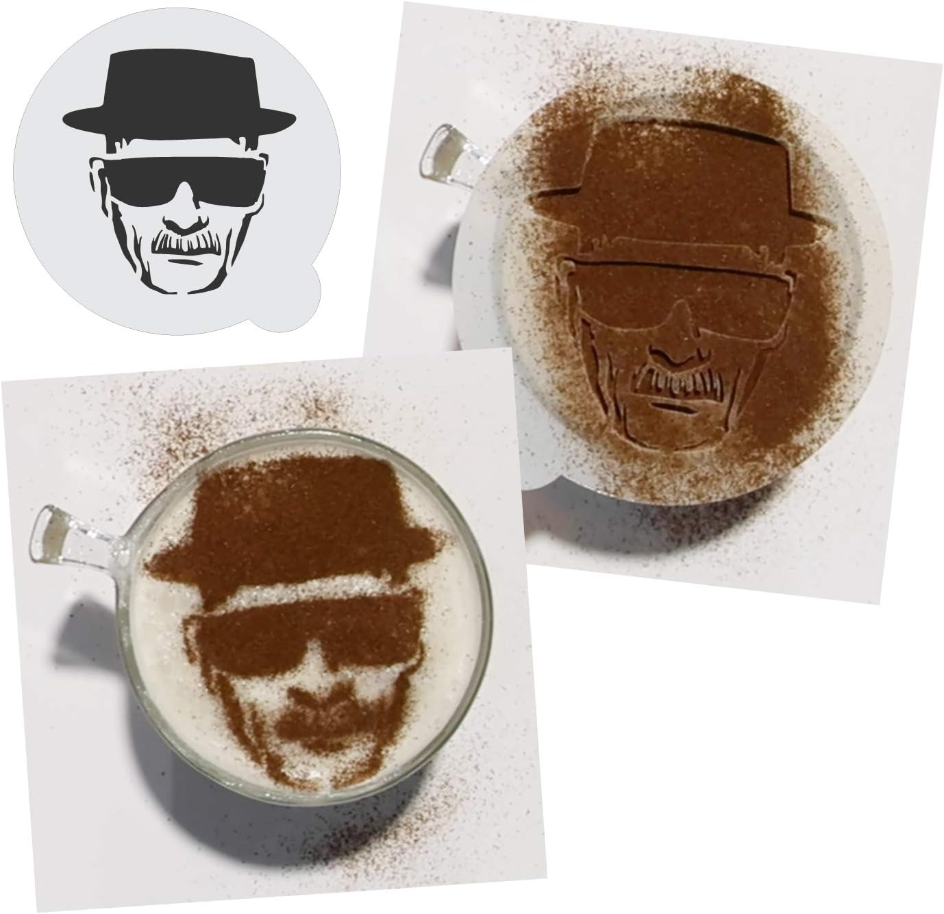 Stencil Stop Custom Coffee Stencil - Customizable for Business Logos, Faces, Images - 14 Mil Mylar Plastic (3.5 x 3.5 inches - 5 Pack)