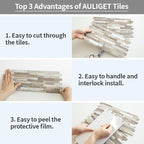 AULIGET Peel and Stick Backsplash - Image 7