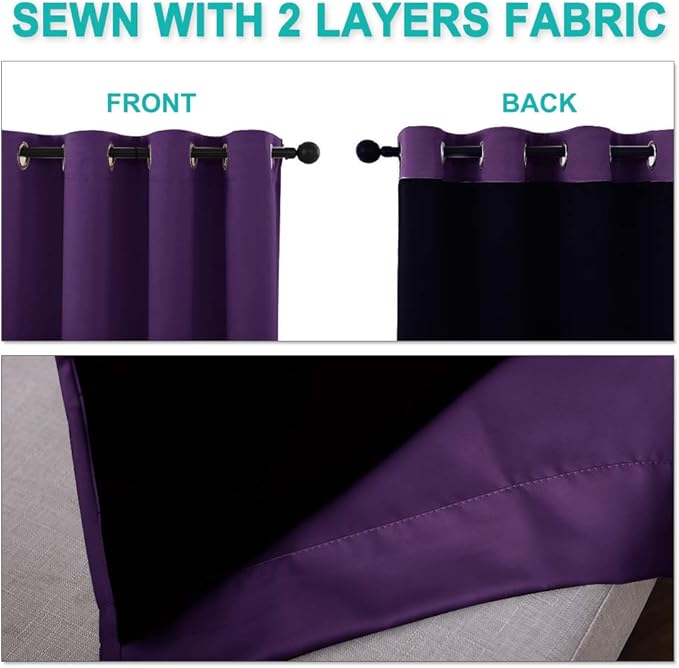 NICETOWN 100% Blackout Short Curtains - Image 5