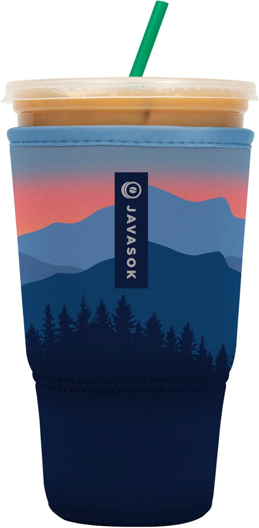 Sok It JavaSok Iced Coffee & Cold Soda Insulated Neoprene Cup Sleeve (Blue Ridge, XLarge: 38-42oz)
