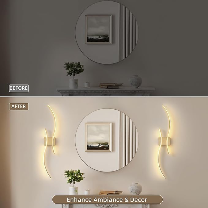 Battery Operated Wall Sconce Set of Two, Dimmable Modern LED Rechargeable Wall - Image 6