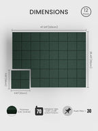 Bumusty Large Felt Bulletin Board, 30 Push Pins, 70 Adhesive Tabs, Pine Green - Image 2