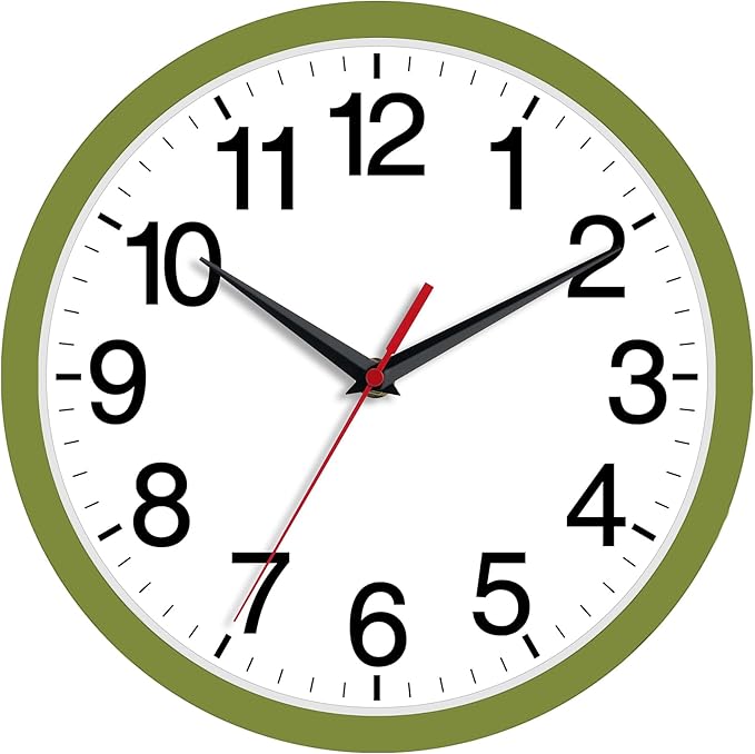 Rohioue Wall Clock Modern 8 Inch Battery Operated Silent Non Ticking Small by RohioueWallClock