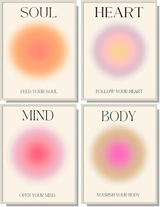NCYEL 4 colorful abstract halo posters angel number positive energy by NCYEL