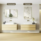 Gold Framed Bathroom Mirror, Brushed Gold Bathroom Vanity Wall Mirror, Rounded - Image 3