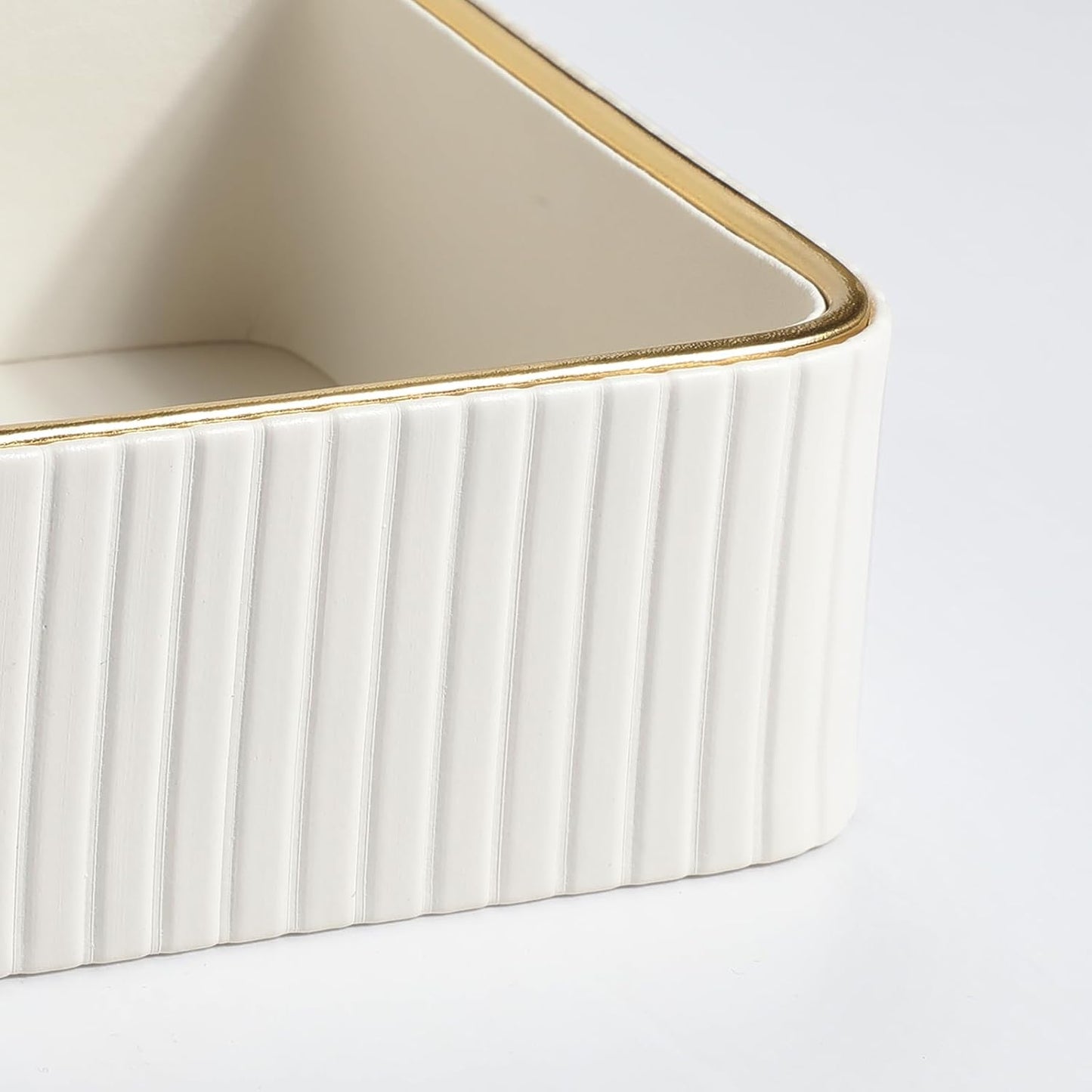 Desk Organizer Tray, PU Leather Valet Tray Nightstand Organizer Cologne Perfume Trays for Men Women, Decorative Vanity Trays Key Bowl Trinket Dish (Ivory, 10.3" x 6.7" x 2.2")