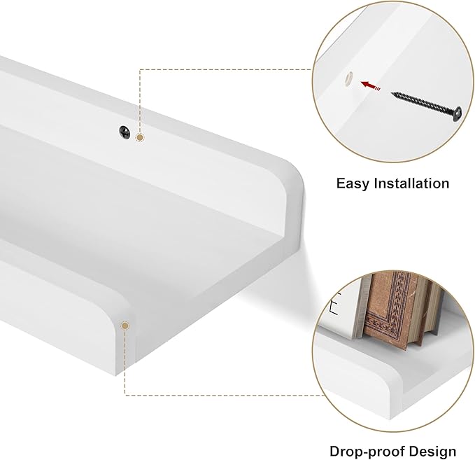 Love-KANKEI 36 Inch Long Floating Shelves Wall Mounted Set of 2, Large Wood - Image 5