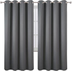 LEMOMO Blackout Curtains 66 x 72 Inch Long Frost Grey Curtains Set of 2 Panels - Image 2