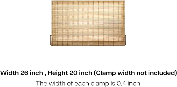 LazBlinds No Tools No Drill Bamboo Roller Shades, Cordless Bamboo Blinds - Image 7