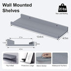 Floating Shelves for Wall Decor, Wall Mounted Wood Storage Shelf for Bedroom - Image 2