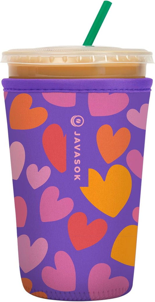 Sok It JavaSok Iced Coffee & Cold Soda Insulated Neoprene Cup Sleeve (Hearty Hues, Medium: 22-28oz)