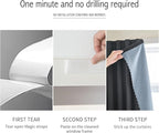AJAZZ 100% Black Out Curtains Adhesive Blackout Temporary Curtain Rod No - Image 3