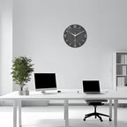 XFM Minimalist Wall Clock 16 Inch Large Grey Wall Clocks Battery Operated Round - Image 3