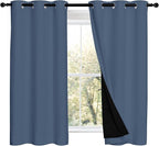 NICETOWN Stone Blue 100% Blackout Curtains 2 Panels Set Burg, Thermal Insulated by NICETOWN