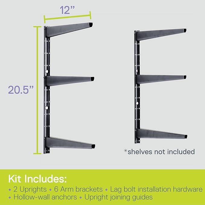 Minimalistic Black Shelf Brackets by Delta Cycle, Holds Up to 480 lbs, Modern - Image 3
