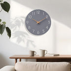 Mosewa Wall Clock 14 Inch Gray Battery Operated Silent Non Ticking Simple - Image 4