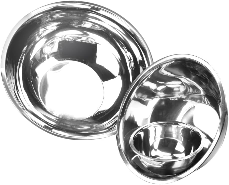 YBM HOME Stainless Steel Mixing Bowls (Set of 3) for Baking, Cooking, and Prepping, Includes 3, 5, 8 Quart, Stackable for Convenient Storage, 1174-75-76set