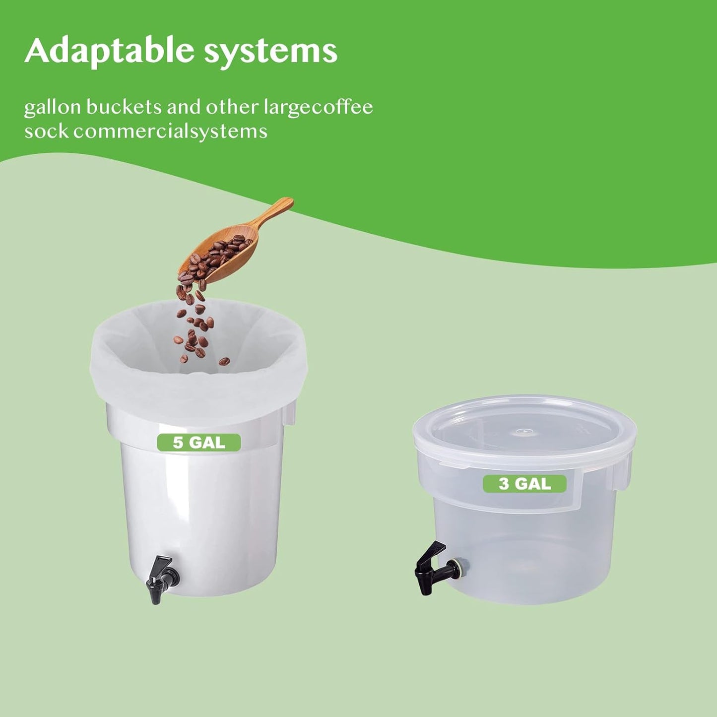 30 Pack 20x24 Inch Large Commercial Cold Brew Coffee Filter Bags for 5 Gallon Buckets & Toddy System - Heavy Duty Disposable Brewing Bags