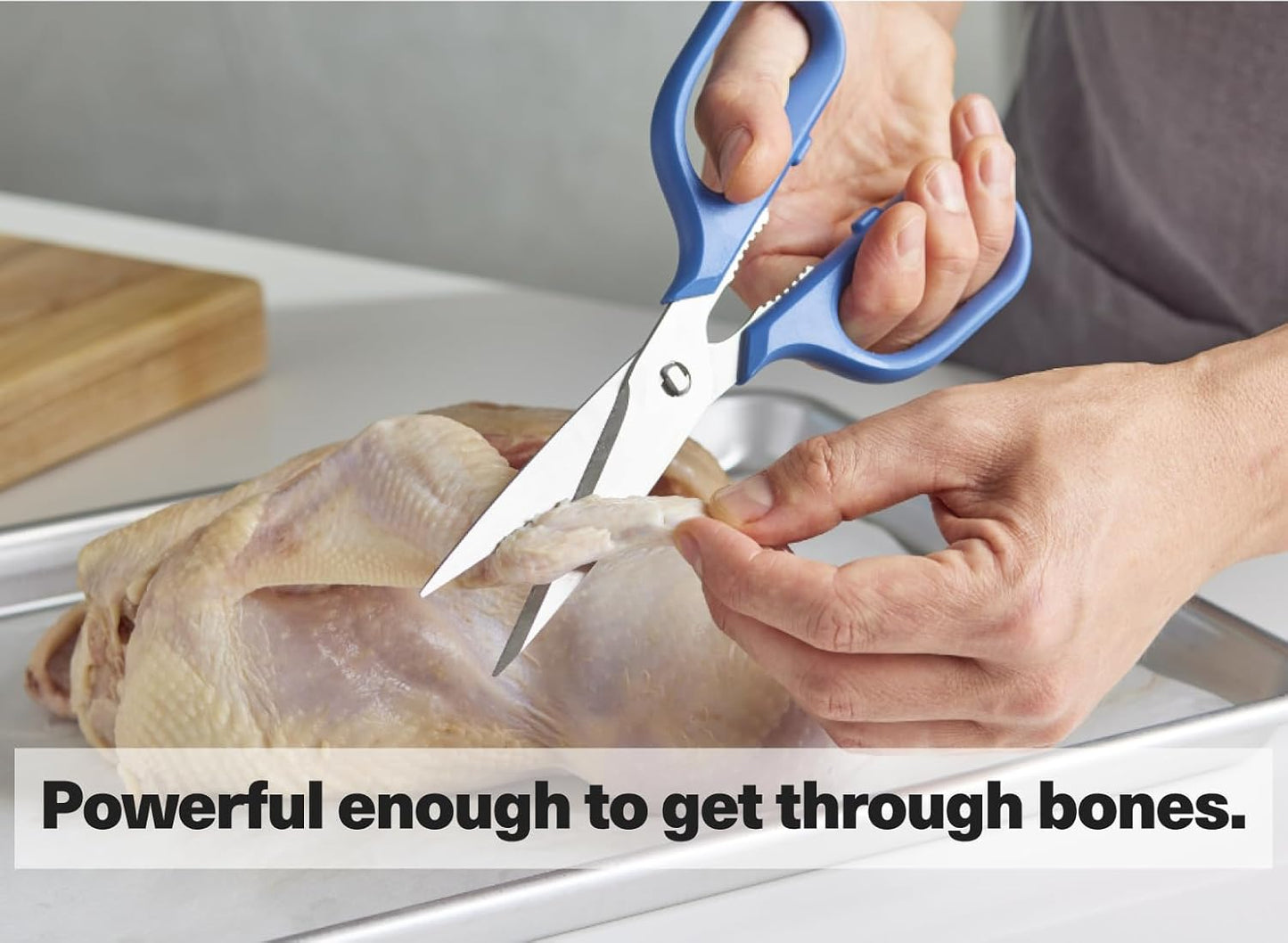 Misen Heavy Duty Kitchen Shears - Comfortable Ambidextrous Scissors for Meat, Poultry, Herbs & More - Easy to Clean - German Stainless Steel - Small | White